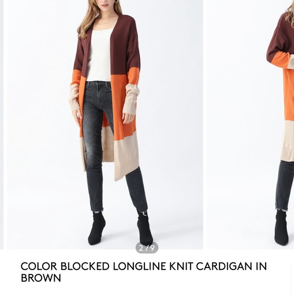 Chicwish Sweaters - Chicwish Color Blocked Longline Knit Cardigan